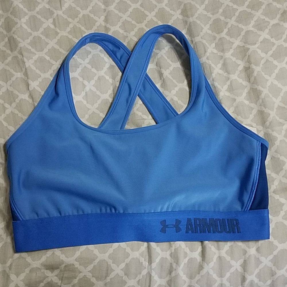 Blue underarmour sports bra